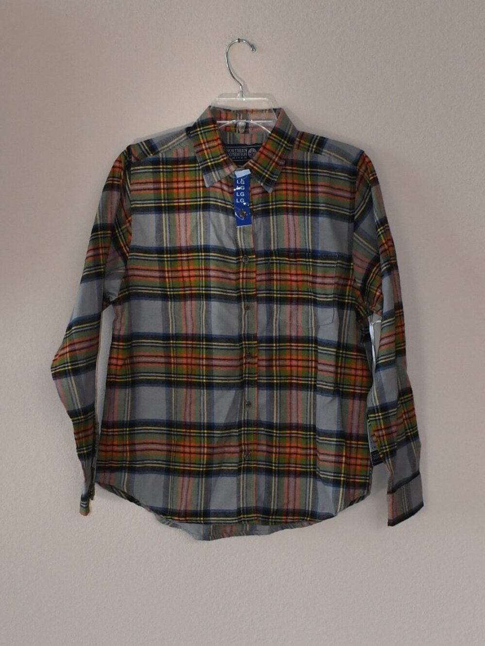 NEW Northern Expedition Women's Multi-Color Plaid Button Front Flannel Shirt L